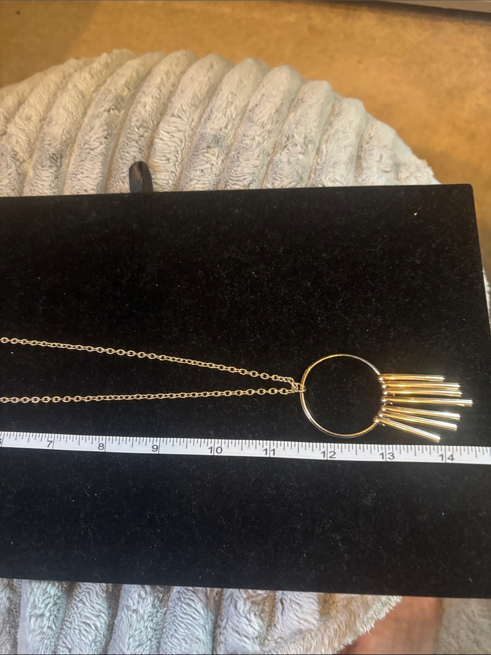Gold Circle Fringe Pendant Necklace - Women's Jewelry